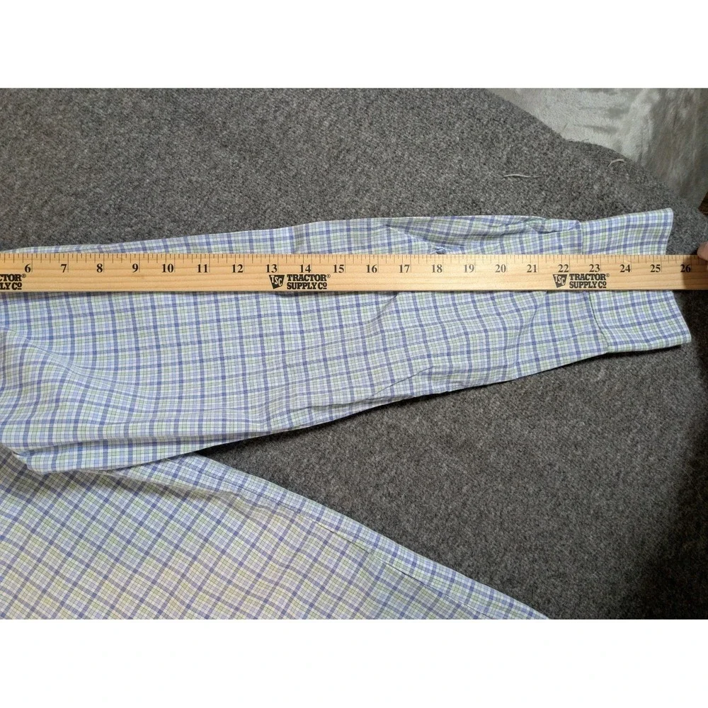 Tommy Hilfiger Shirt Men's Button‎ Up Sz L Blue Plaid Slim Fit Long Sleeve
